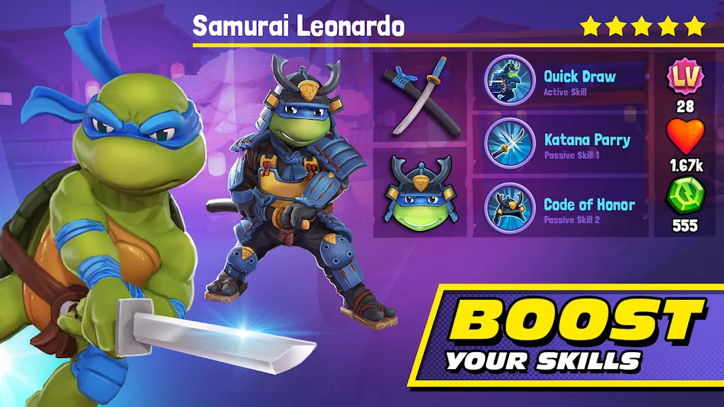 TMNT: Mutant Madness [MOD: безлимитные ресурсы и усиленные герои] Screenshot 2