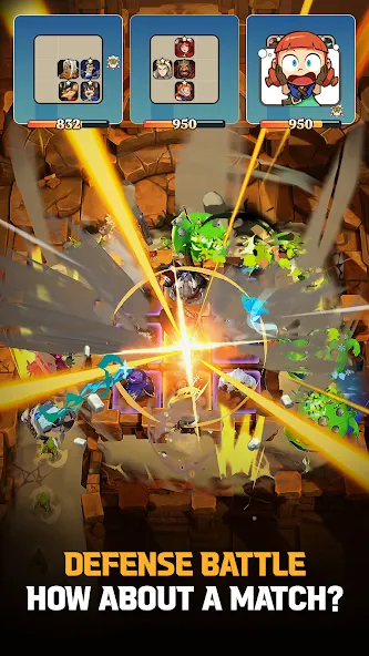 Defense Derby [MOD: безлимитные ресурсы и усиленные герои] Screenshot 1