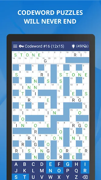 Keywords — Codeword Puzzle [MOD: открыты все уровни и подсказки] Screenshot 2