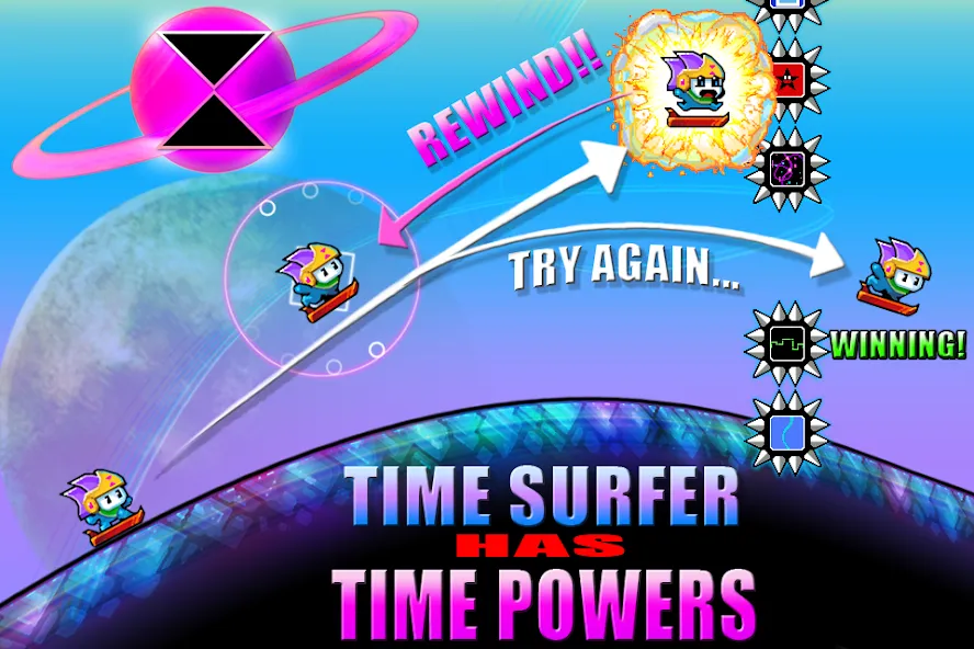 Time Surfer [MOD: безлимитные жизни и ускорение времени] Screenshot 2