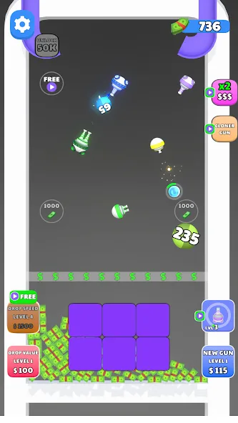 Guns and Bounce [MOD: безлимитные патроны и монеты] Screenshot 1