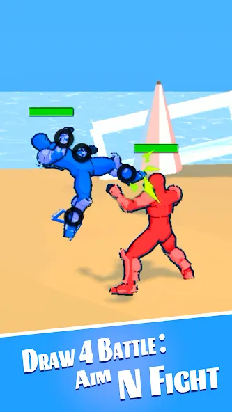 Draw 4 Battle: Aim N Fight [MOD: безлимитные деньги и патроны] Screenshot 1