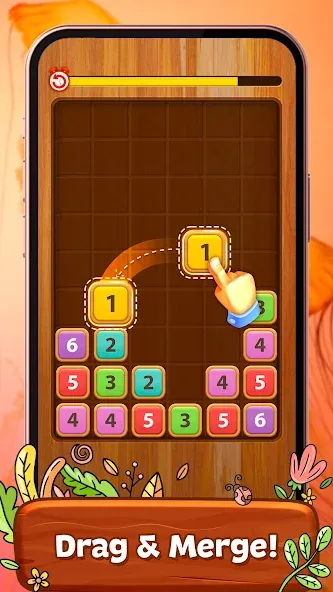 Merge Wood: Block Puzzle [MOD: безлимитные монеты и подсказки] Screenshot 1