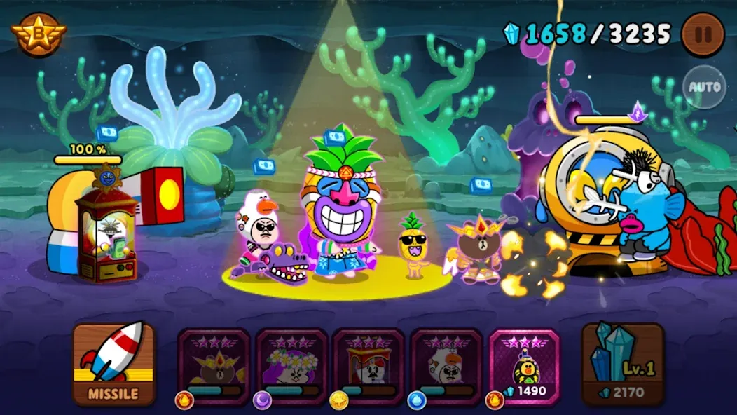 LINE Rangers: Brown-Cony Wars! [MOD: безлимитные деньги и алмазы] Screenshot 1