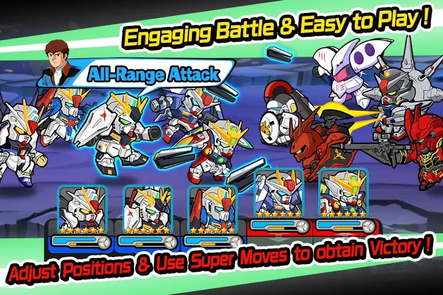 LINE: Gundam Wars [MOD: безлимитные ресурсы и мощные юниты] Screenshot 2