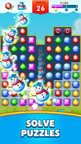 Jewels Legend - Match 3 Puzzle [MOD: без рекламы и бесконечные жизни] Screenshot 2