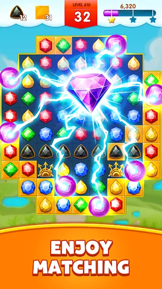 Jewels Legend - Match 3 Puzzle [MOD: без рекламы и бесконечные жизни] Screenshot 3