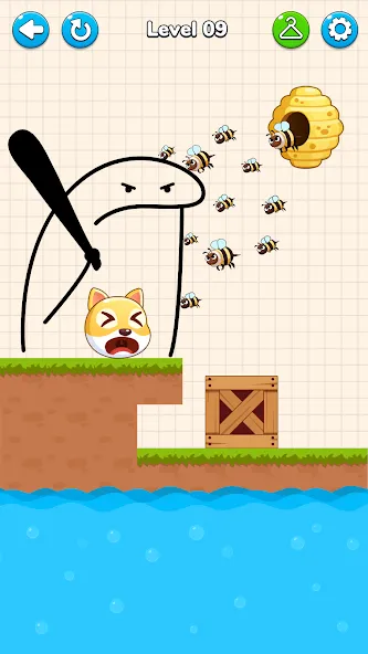 Draw to Save - Save the Dog [MOD: без рекламы и все уровни открыты] Screenshot 1