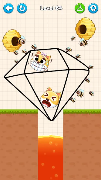 Draw to Save - Save the Dog [MOD: без рекламы и все уровни открыты] Screenshot 5