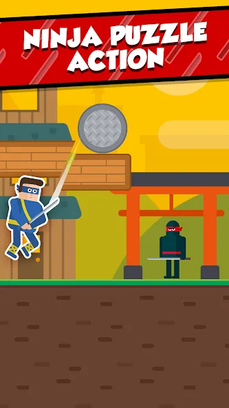 Mr Ninja - Slicey Puzzles [MOD: безлимитные подсказки и открыты все уровни] Screenshot 1