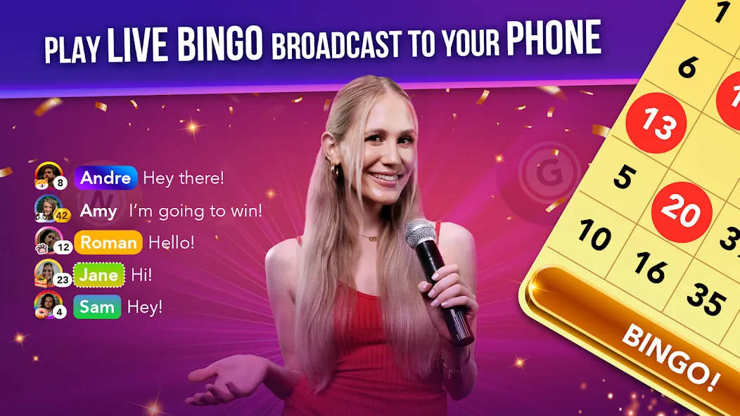 Live Play Bingo: Real Hosts [MOD: безлимитные фишки и бонусы] Screenshot 1