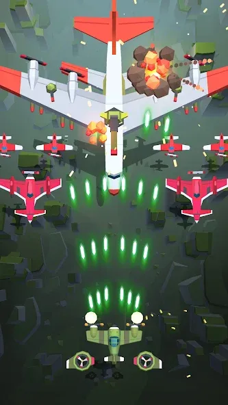 Burning Sky: Aircraft Combat [MOD: безлимитные ресурсы и мощное оружие] Screenshot 2