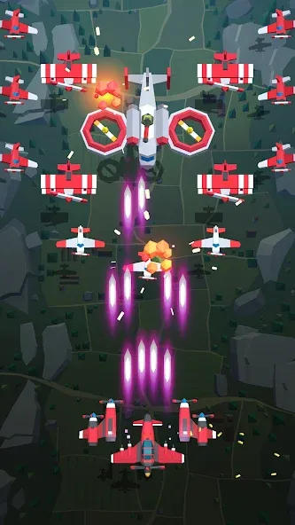 Burning Sky: Aircraft Combat [MOD: безлимитные ресурсы и мощное оружие] Screenshot 4
