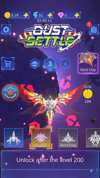 Dust Settle 3D - Galaxy Attack [MOD: безлимитные деньги и оружие] Screenshot 1