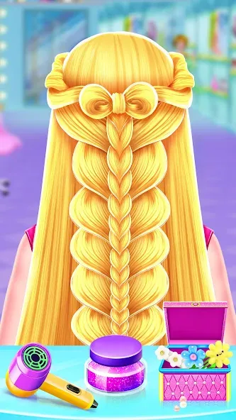 Braided Hair Salon Girls Games [MOD: безлимитные деньги и всё открыто] Screenshot 1