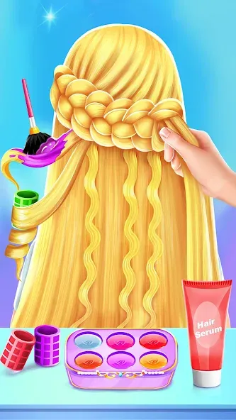 Braided Hair Salon Girls Games [MOD: безлимитные деньги и всё открыто] Screenshot 2