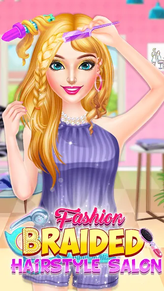 Braided Hair Salon Girls Games [MOD: безлимитные деньги и всё открыто] Screenshot 3