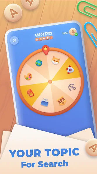 Word Wheel - Word Search [MOD: без рекламы и подсказки доступны] Screenshot 1
