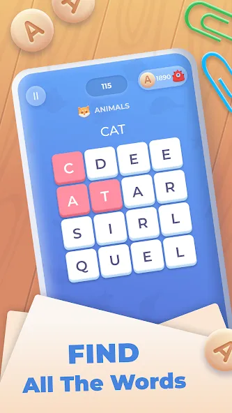 Word Wheel - Word Search [MOD: без рекламы и подсказки доступны] Screenshot 2