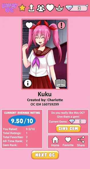 Rate My OC [MOD: оценка персонажей без ограничений] Screenshot 4