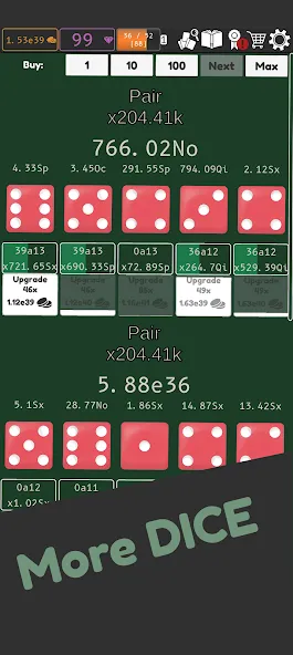 Idle Dice 2 [MOD: безлимитные монеты и ускоренная прокачка] Screenshot 1