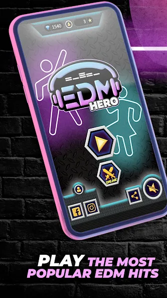 Guitar Hero Game: EDM Music [MOD: безлимитные деньги и все песни открыты] Screenshot 1