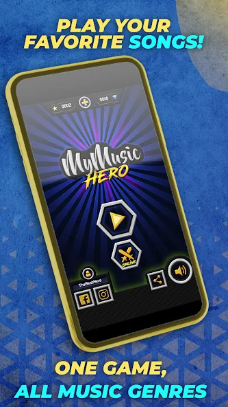 Guitar Hero Mobile: Music Game [MOD: безлимитные деньги и открыты все песни] Screenshot 1