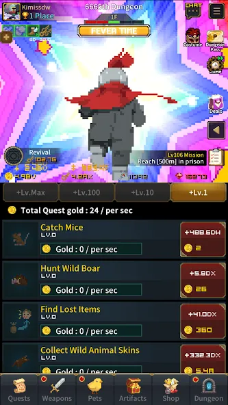 Retro Hero Mr Kim : Idle RPG [MOD: безлимитные деньги и алмазы] Screenshot 5
