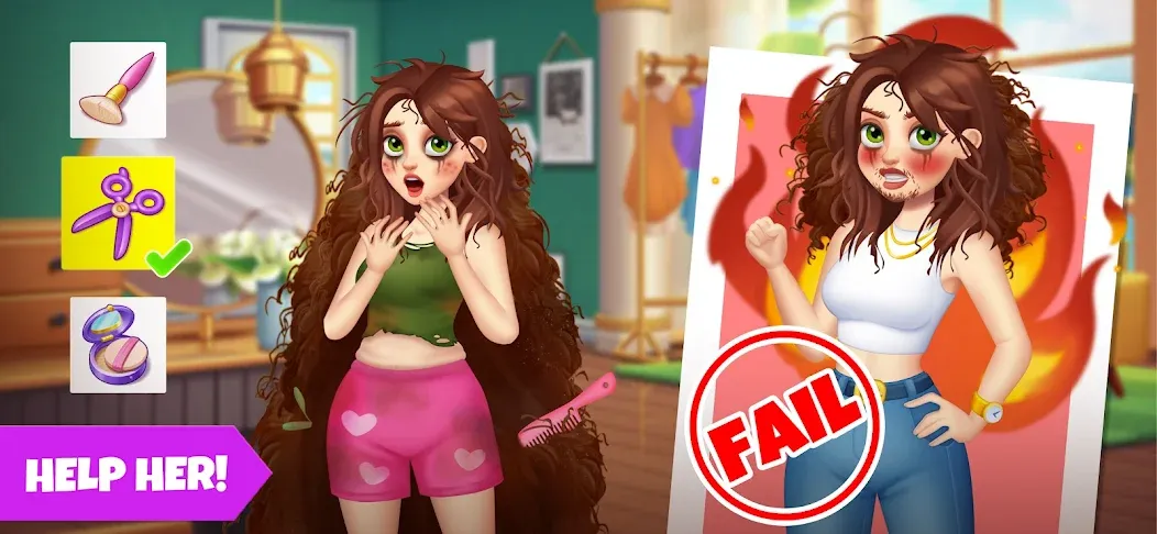Makeover Blast: Dressup Salon [MOD: безлимитные деньги и алмазы] Screenshot 2