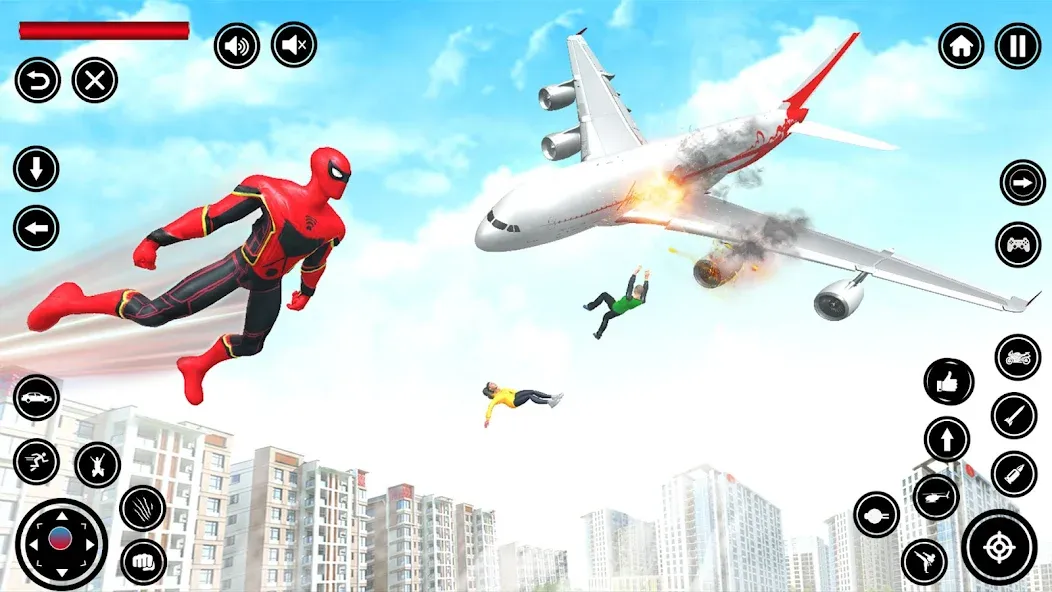 Flying Spider Rope Hero Fight [MOD: безлимитные деньги и суперсила героя] Screenshot 1