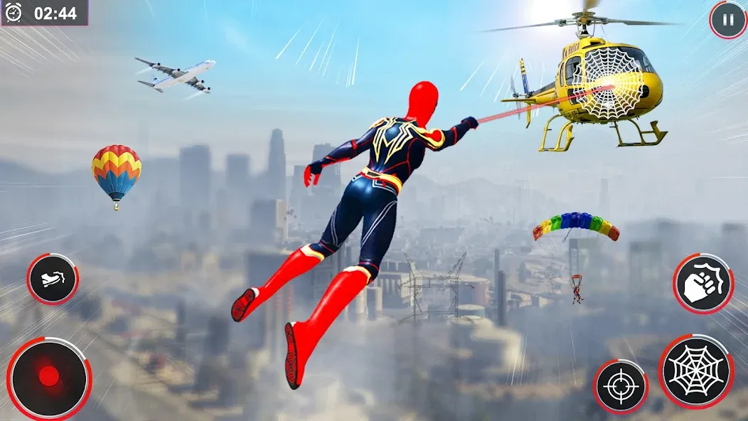 Flying Spider Rope Hero Fight [MOD: безлимитные деньги и суперсила героя] Screenshot 4