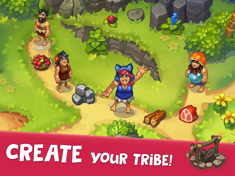 Tribe Dash - Time management [MOD: безлимитные ресурсы и ускорение времени] Screenshot 4