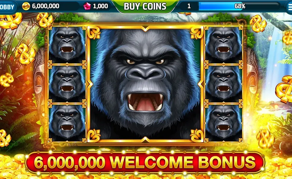Ape Slots: Vegas Casino Deluxe [MOD: безлимитные монеты и джекпоты] Screenshot 1