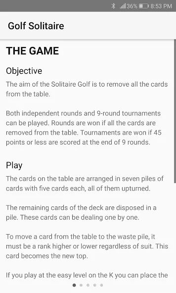 Golf Solitaire [MOD: без рекламы и бесконечные подсказки] Screenshot 4