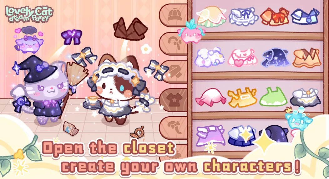 Lovely cat dream party [MOD: много монет и все уровни] Screenshot 1