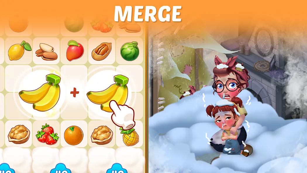 Merge Cooking:Theme Restaurant [MOD: безлимитные монеты и все рецепты] Screenshot 2