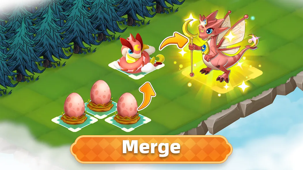 Merge Legends: Dragon Island [MOD: безлимитные ресурсы и открыты драконы] Screenshot 1