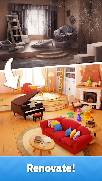Mergedom: Home Design [MOD: безлимитные деньги и энергия] Screenshot 2