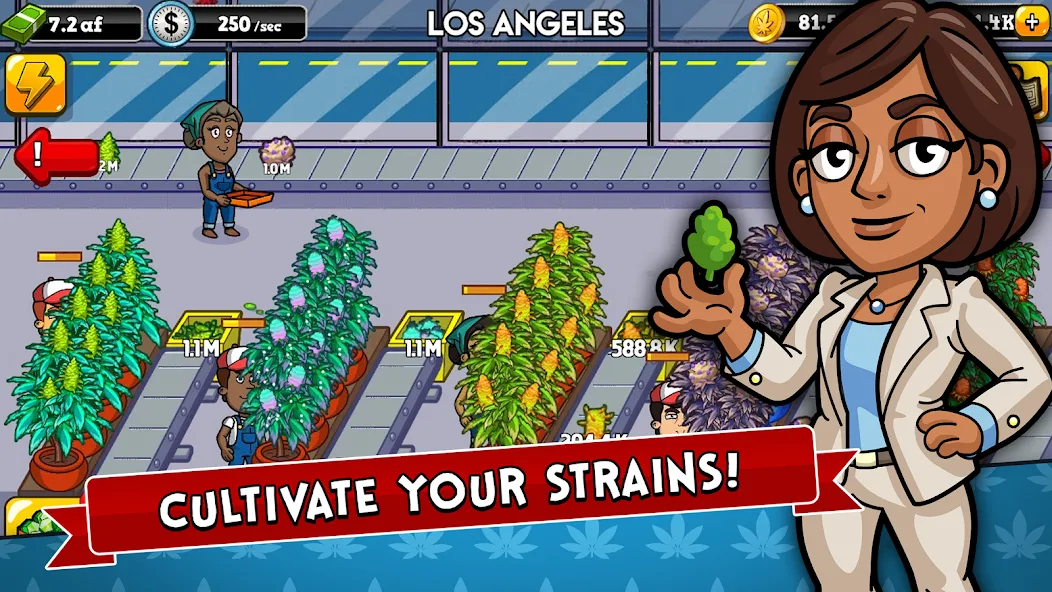 Weed Inc: Idle Tycoon [MOD: безлимитные деньги и все открыто] Screenshot 1