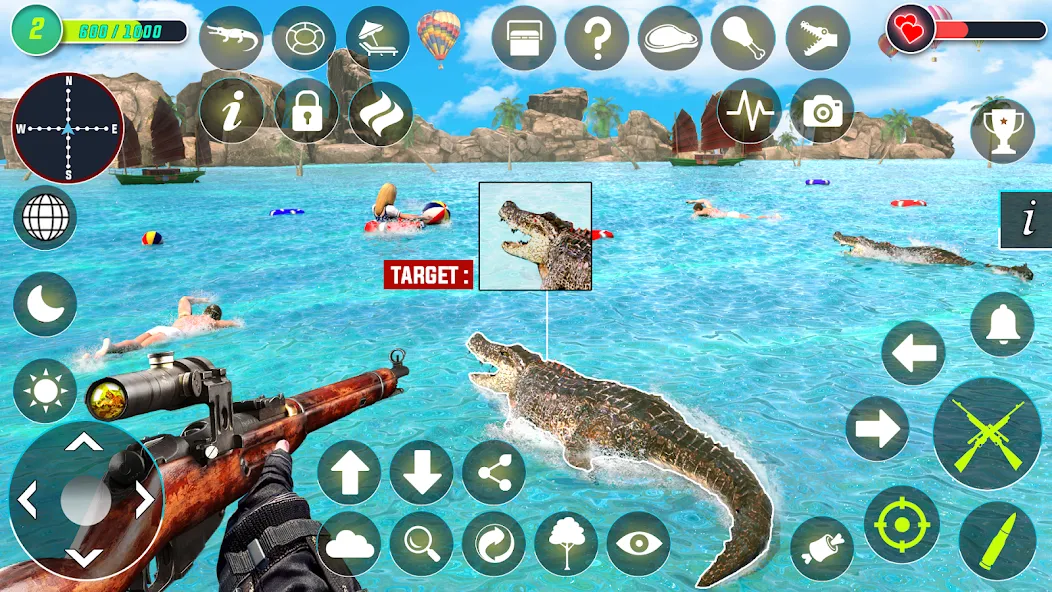 Crocodile Hunting Animal Games [MOD: безлимитные деньги и патроны] Screenshot 5