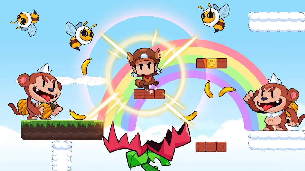 Super Meno - Jungle Platform [MOD: безлимитные монеты и все уровни] Screenshot 2
