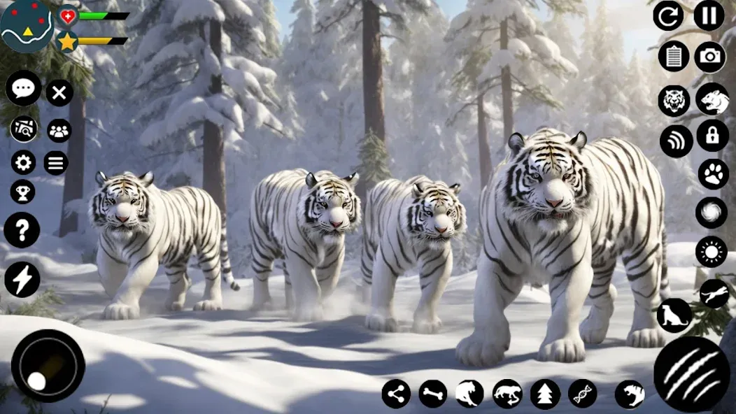 Arctic White Tiger Family Sim [MOD: безлимитные деньги и ресурсы] Screenshot 4