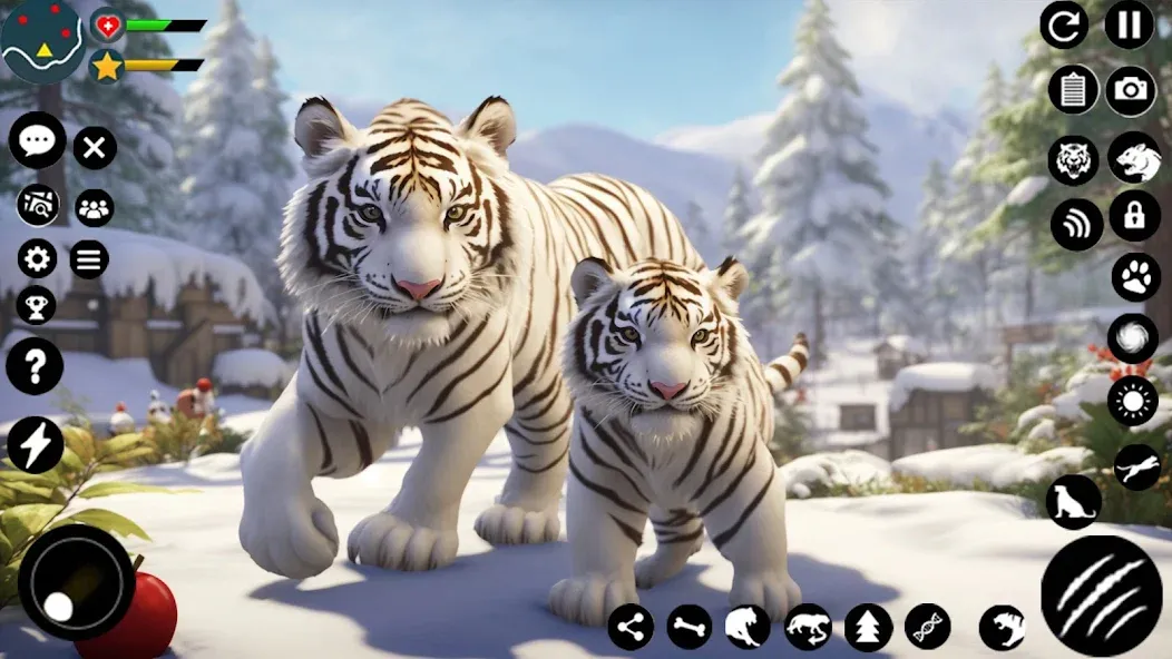 Arctic White Tiger Family Sim [MOD: безлимитные деньги и ресурсы] Screenshot 5