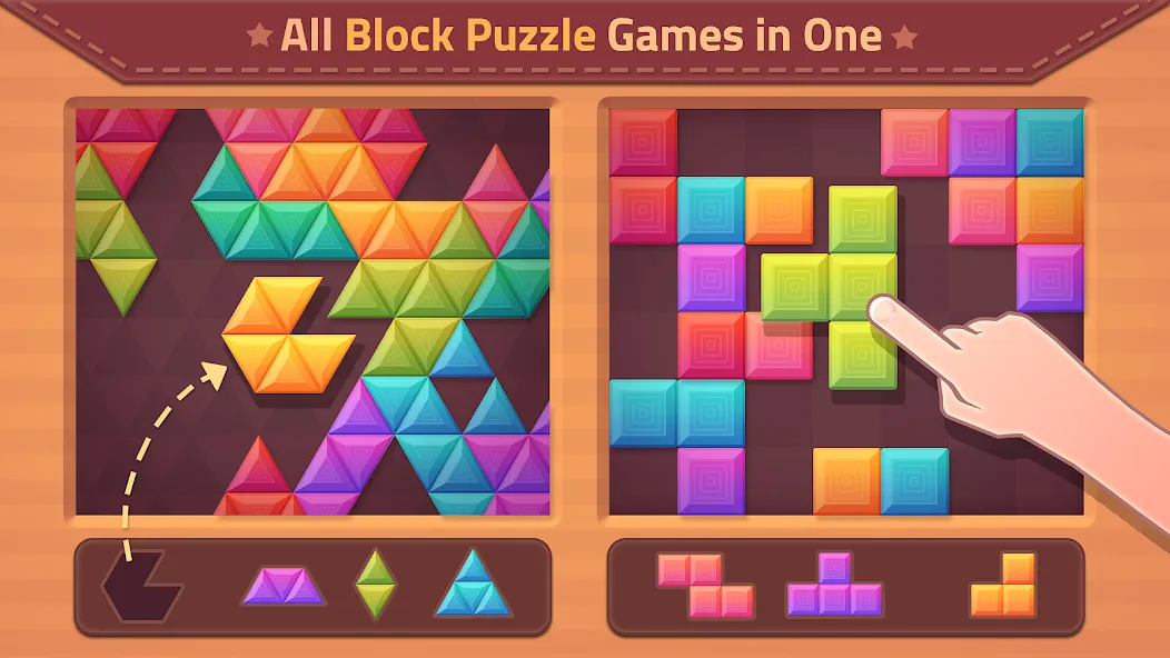 Triangles &amp; Blocks [MOD: безлимитные ходы и открыты все уровни] Screenshot 1