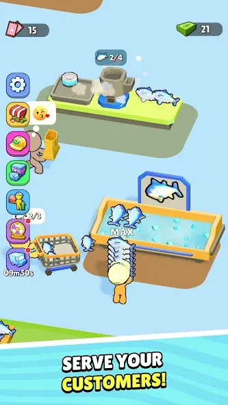 My Fish Mart: Idle Tycoon Game [MOD: безлимитные деньги и товары] Screenshot 2
