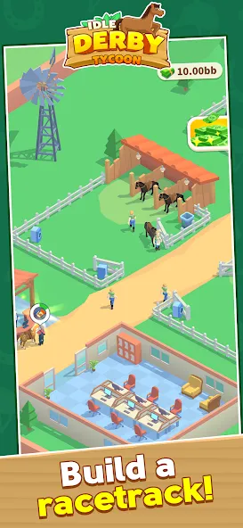 Idle Derby Tycoon [MOD: безлимитные деньги и ускоренное развитие] Screenshot 1