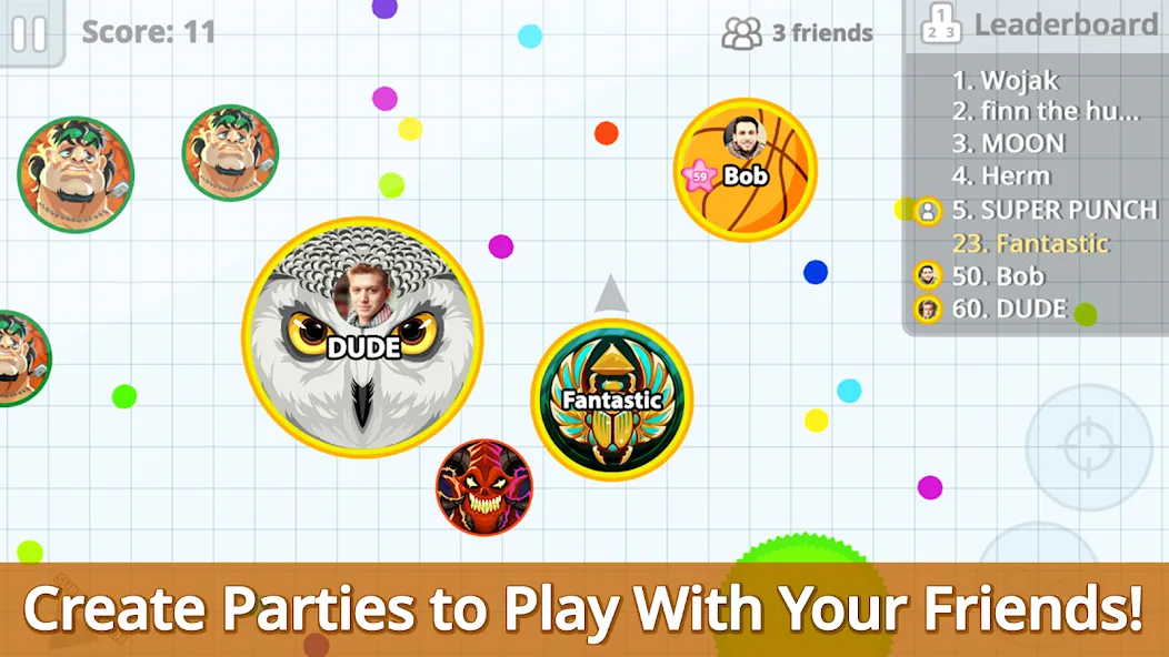 Agar.io [MOD: увеличенный размер и бессмертие] Screenshot 3
