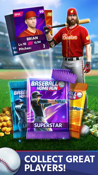 Baseball: Home Run Sports Game [MOD: безлимитные деньги и энергия] Screenshot 4