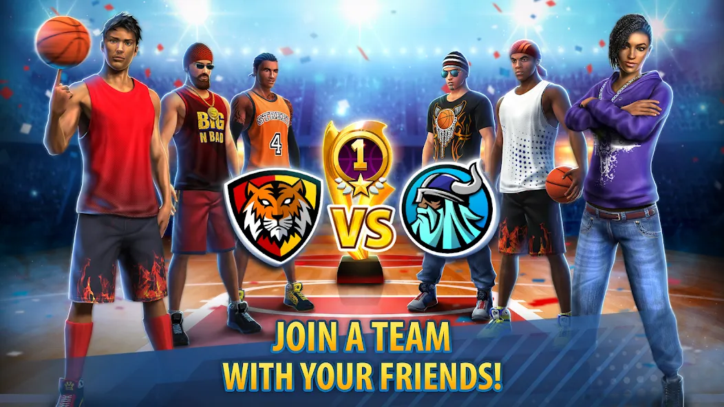 Basketball Stars: Multiplayer [MOD: безлимитные деньги и все мячи открыты] Screenshot 1