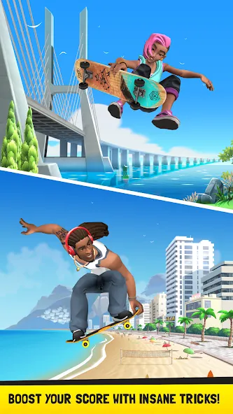 Flip Skater [MOD: без рекламы и много денег] Screenshot 4